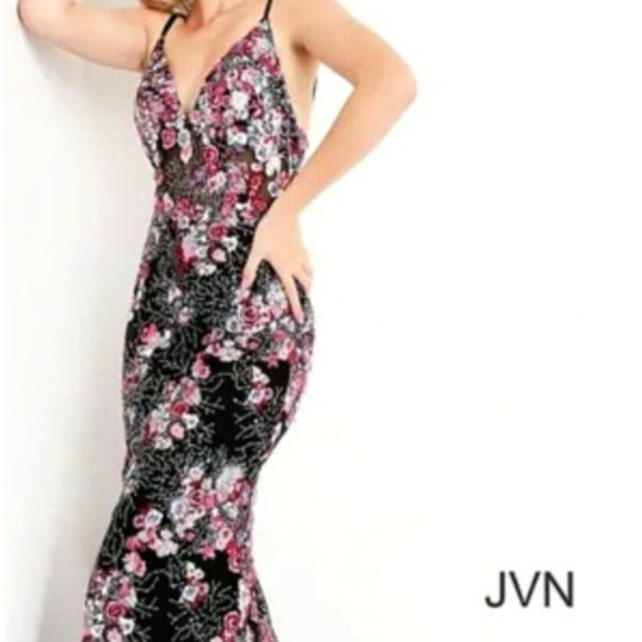 Jovani Womans Champaign JVN Prom Gown Size 8